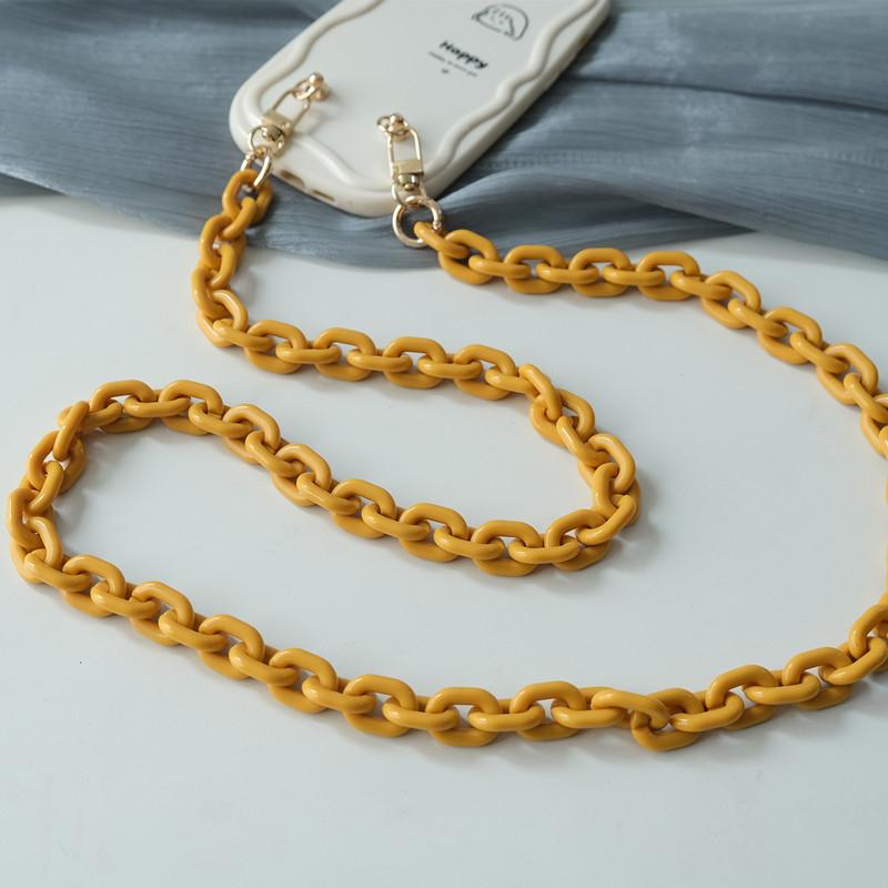 New Phone Chain Accessory Detachable Parts Candy Neon Crossbody Resin Luxury Neck Strap Phone Case Chains Acrylic Cute Shoulder Lanyard Hanging Chain