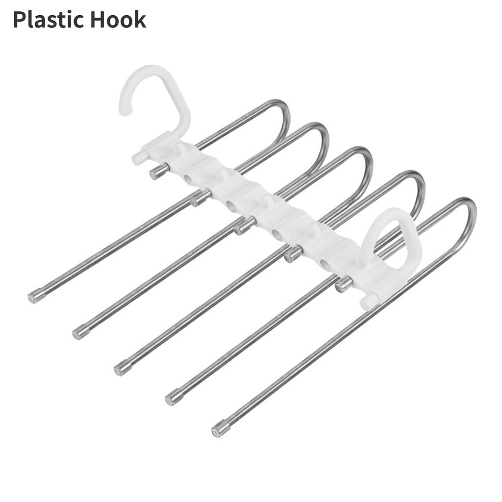Multifunctional Foldable Pants Hanger,5/9 Layer Wardrobe Storage Rack for Scarf Towel,Space-saving Retractable Clothes Organizer