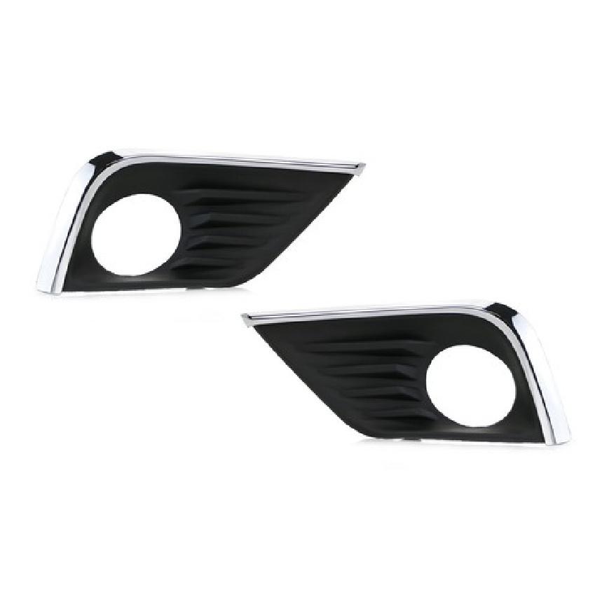 Pair LH RH OEM-Spec Fog Lamp Bezel Covers w/ Chrome Trim For 16-18 Nissan Altima