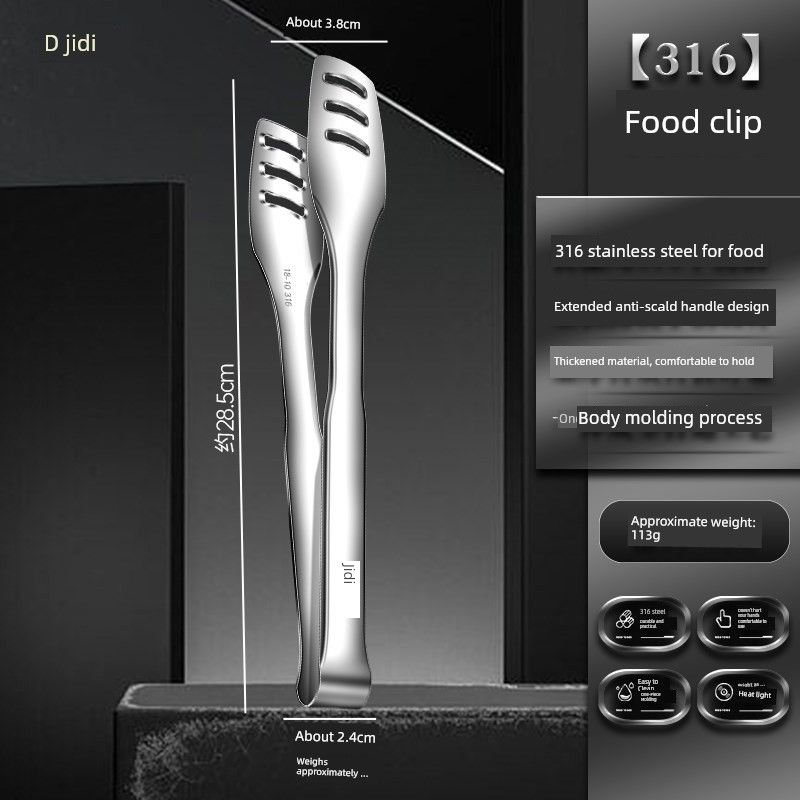 Steel Tongs, Food Tongs, Kitchen Anti-Scald Tongs, Barbecue Tongs, Special Tongs for Grilling Steak, Small Tongs, Barbecue Tongs for Vegetables