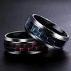8MM Stainless Steel Black Carbon Fiber Ring Fashion Red/Blue Unisex Cool Charm  Gift for Men Women