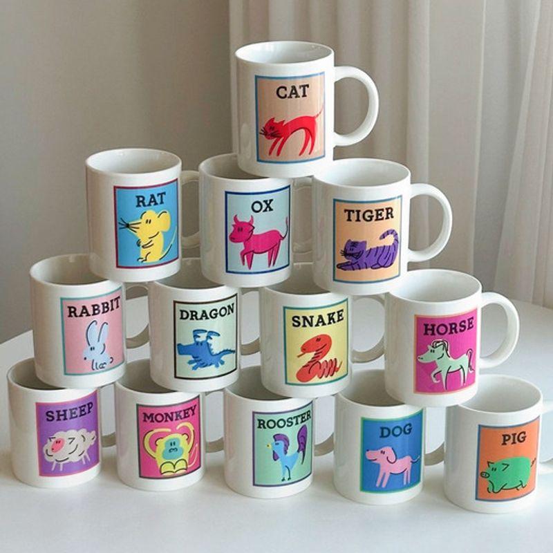 sundaymorningplate 12 zodiac signs sheep (sheep) mug