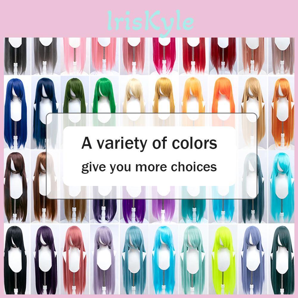 Synthetic Long 100cm Anime Cosplay Wig Blonde Blue Red Pink Purple Hair For Party With Bangs Cosplay Wigs For Women