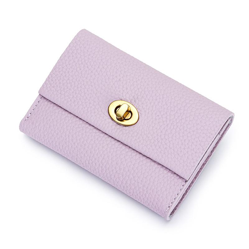 

Женский кошелек для монет из натуральной кожи: Короткий, Изысканный, Многофункциональный Картхолдер, Новая Мода 2025 фиолетовый