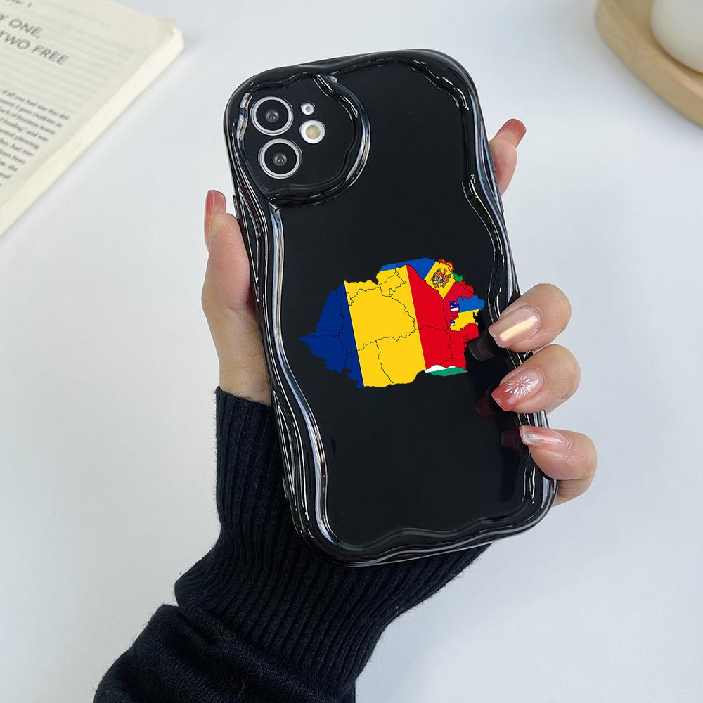 N91 Moldova Flag Art Soft Wavy Phone Cases for iPhone 14 Pro Max 13 Mini 15 Plus XR 7 8 6 XS Max 12 11 Protective Bumper Cover