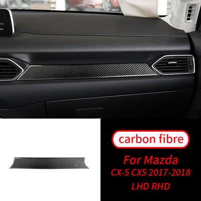 Mazda CX-5 2017-2018 için 1 adet gerçek karbon Fiber Copilot pano şerit Trim araba iç aksesuarları araba iç