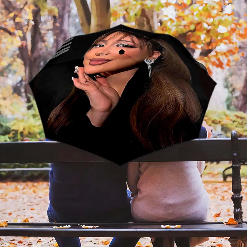 Elegant Fashion Portrait Automatic Umbrella - Suitable Travel Outdoor Portable Umbrella Birthday Gift Daily Essentials