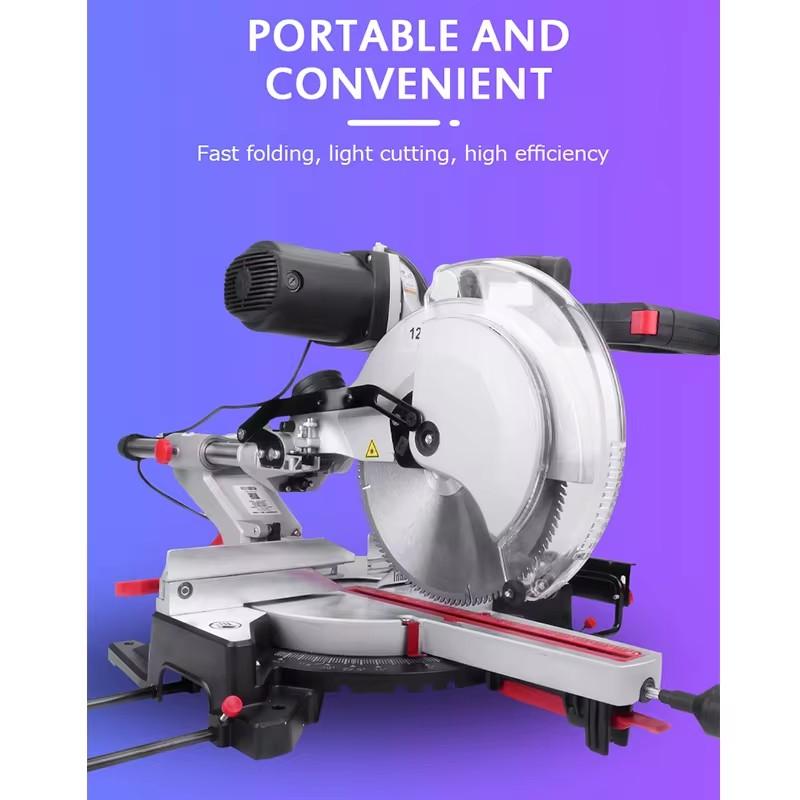 Multi-Functional 8inch/12inch Tie-Bar Cutting Machine Stainless Steel Aluminum Miter Saw Push-Pull Saw Woodworking Saw