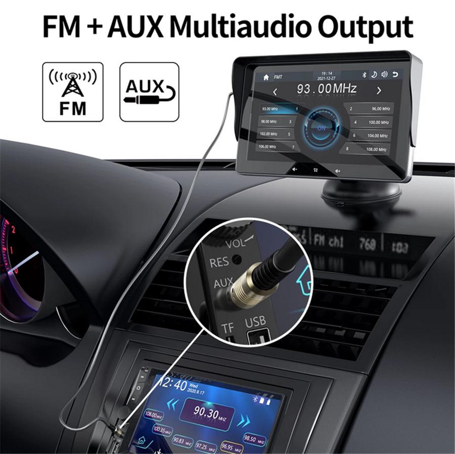 Universal 7" Screen + Camera For Wireless Carplay Android Auto Car Stereo Player