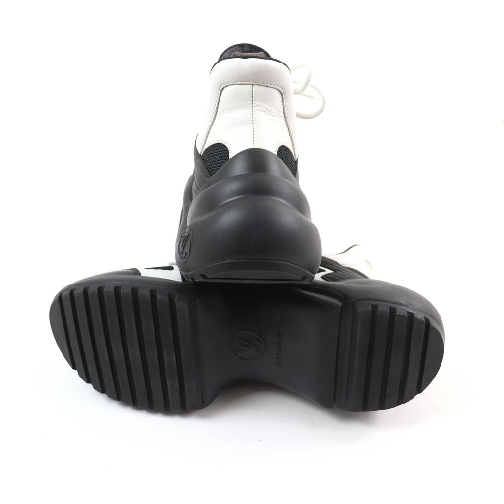 Great LOUIS VUITTON High cut sneakers Black White Women 35.5 Used