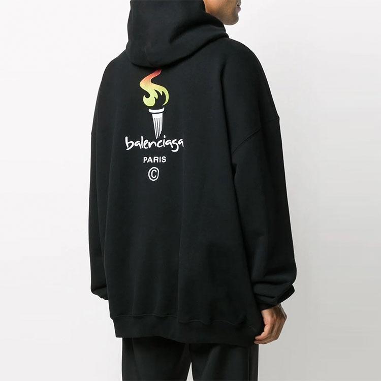 Balenciaga Paris Olympics Oversized Hoodie 'Black' Unisex 620973TIV451070