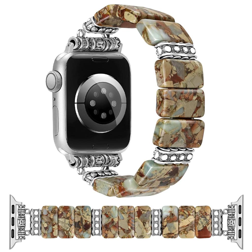 Keramik + Metallarmband für Apple Watch Series 11 10 42mm / 9 8 7 41mm / SE3 SE2 SE 6 5 4 40mm / 3 2 1 38mm Attraktives Armband Uhrenband