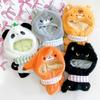 Black Cat Plush Animal Kigurumi with Bib for 10cm Plush Toys, Plush Clothes, Kigurumi Accessories, Otaku Activities, Doll Mascot, Kpopdoll Costume