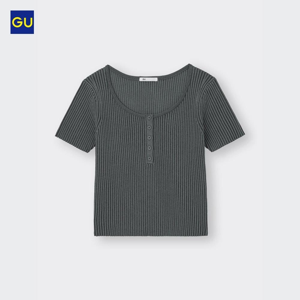 

Свитер UNIQLO с горловиной в рубчик и короткими рукавами 08 DARK GRAY/WOMEN S