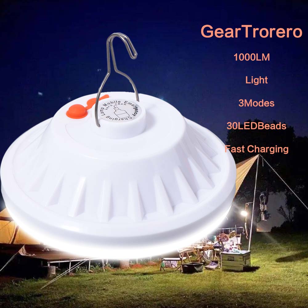 Rechargeable Waterproofs Tent Lamp 3 Lighting Modes Camping Charge Lantern  Barbecue Garden Tent
