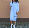 Women's Fall Oversized Long Hooded Sweatshirt Solid Color Casual Everyday Pullover Top