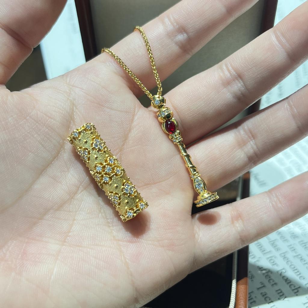 Naszyjnik Różdżka Magiczna Wróżki Czterolistna Koniczyna Punkt Diamentowy Wieloelementowe Połączenie Wisiorek Szczotkowana Retro Antyczna Łańcuszek na obojczyk