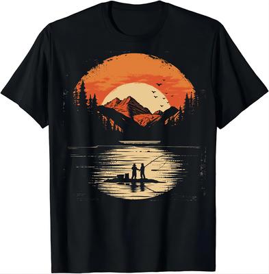 Herren Outdoor Aktivität T-Shirt Genießen Sie den Angelmoment Shirts Baumwolle Herren Kleidung Oberteile Grafik T-Shirt Vintage T-Shirt Streetwear