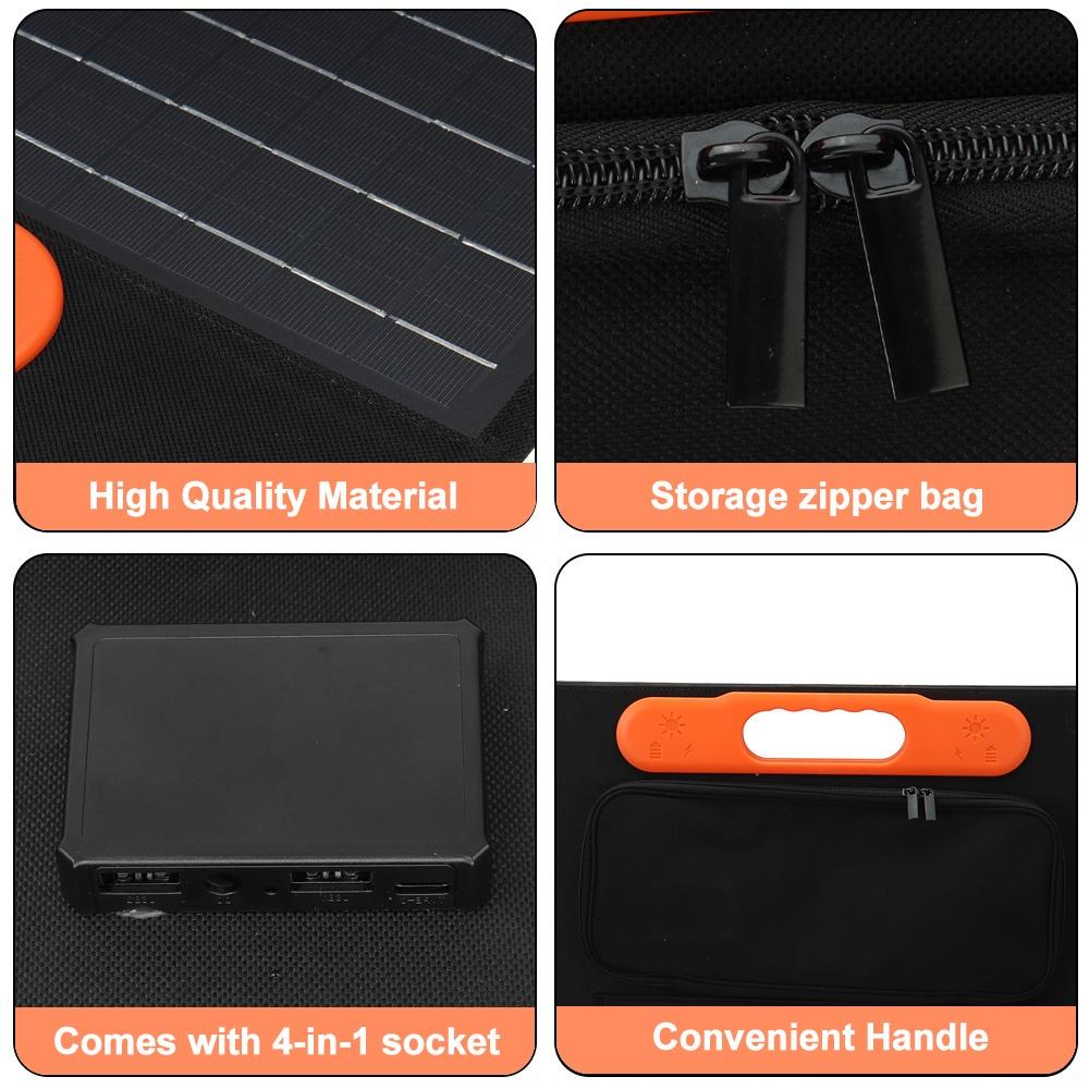 300W Tragbares Solarpanel Dual-USB Faltbar Outdoor Faltbare Solarzellen Strom Akku Ladegerät für Wohnmobil Telefon Auto Camping