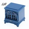 Tabletop Miniature Decor 1:12 Dollhouse Fireplace with LED Light Vintage Mini Stove Furniture Accessory 1 12 Scale Light Up Model for Doll