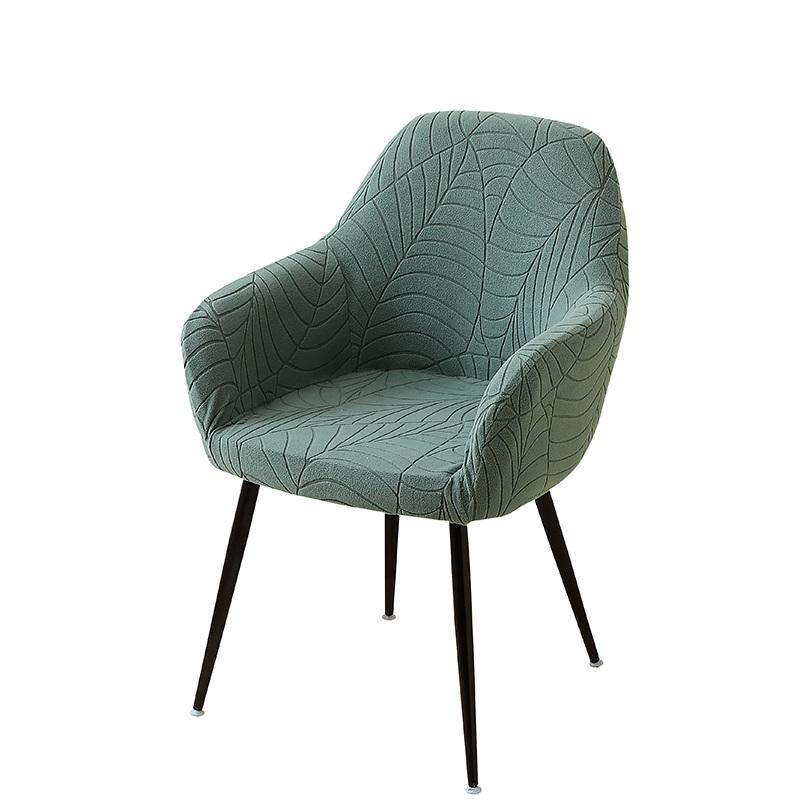 Leaves Jacquard High Arm Chair Cover Elastic Curved Office Chair Covers Anti-Slip Dining Chair Slipcover For Living Room Kitchen