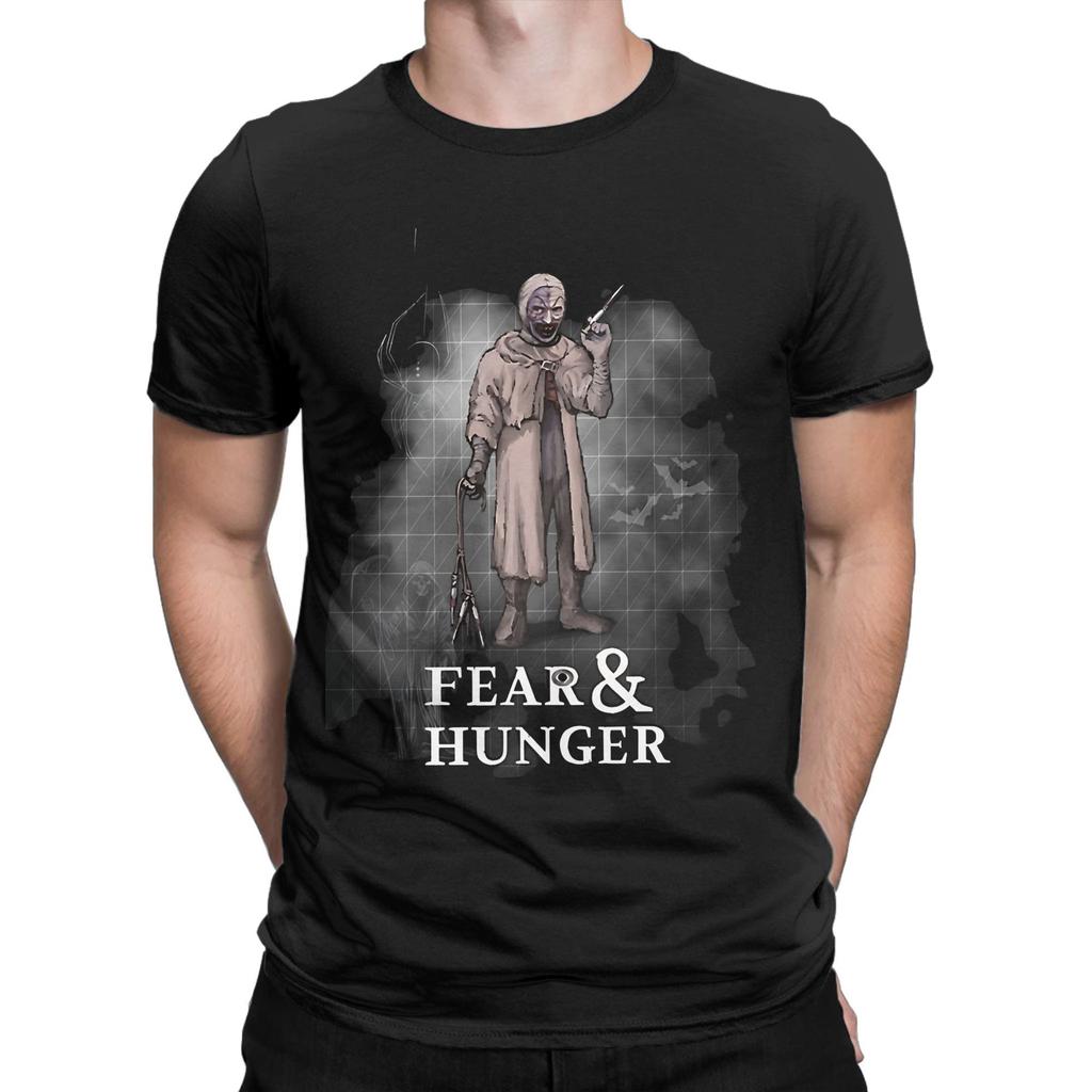 Fear and Hunger Games T-Shirt Men's 100%Cotton Clothing Vintage Horror Crewneck Short Sleeve