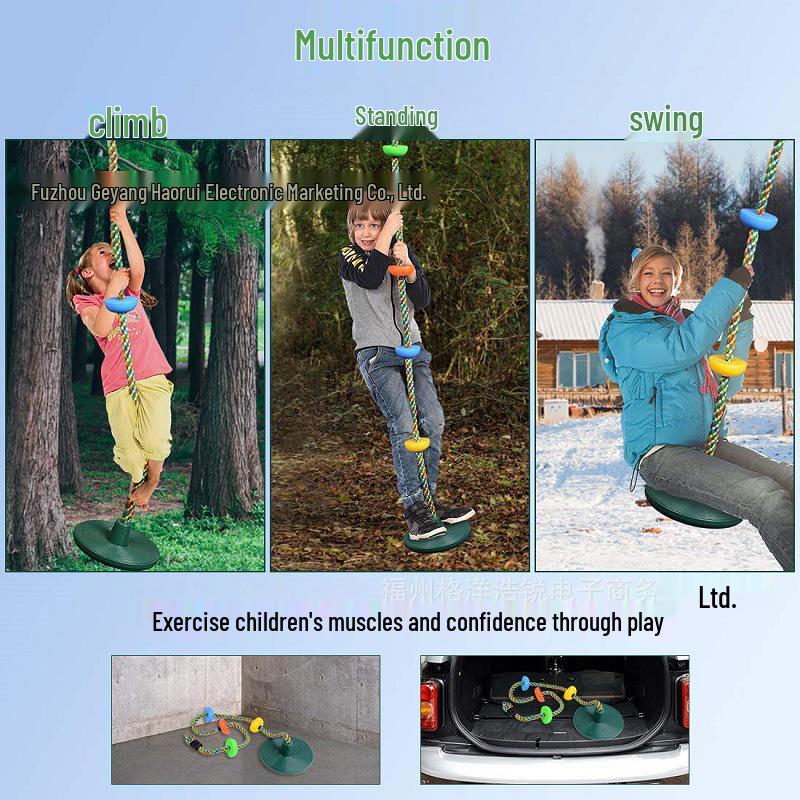 Large Children's Disc Swing with Climbing Rope - Sensory Training Playground Toy for Kindergartens