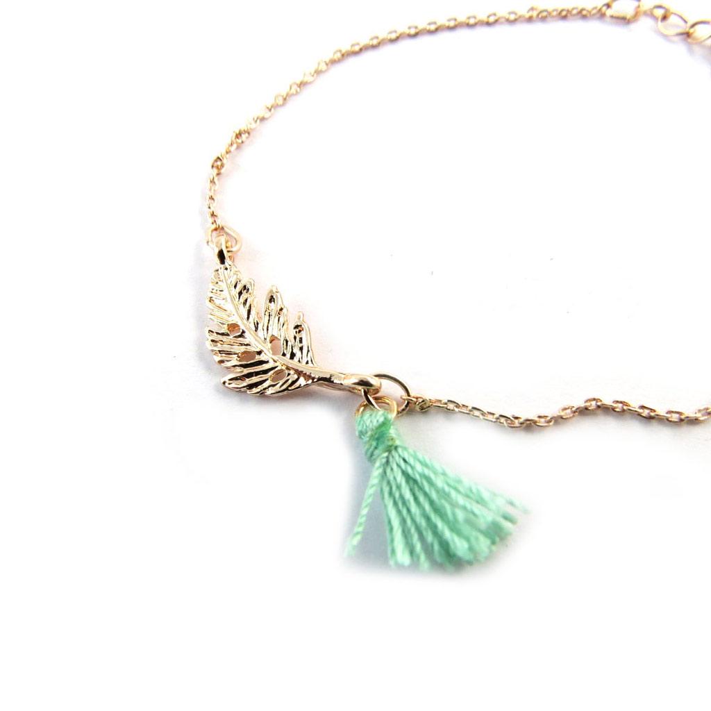 Les Trésors De Lily [N7017] - 'Navajos' Bracelet Pink Gold Green