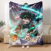 Powerful Anime Hero Flannel Blanket Super Soft Warm Cozy Blanket For Sofa Bed Office Travel Allseason Home Decor Gift