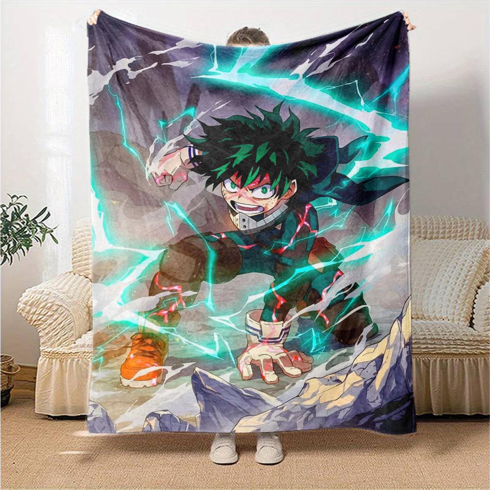 Powerful Anime Hero Flannel Blanket Super Soft Warm Cozy Blanket For Sofa Bed Office Travel Allseason Home Decor Gift