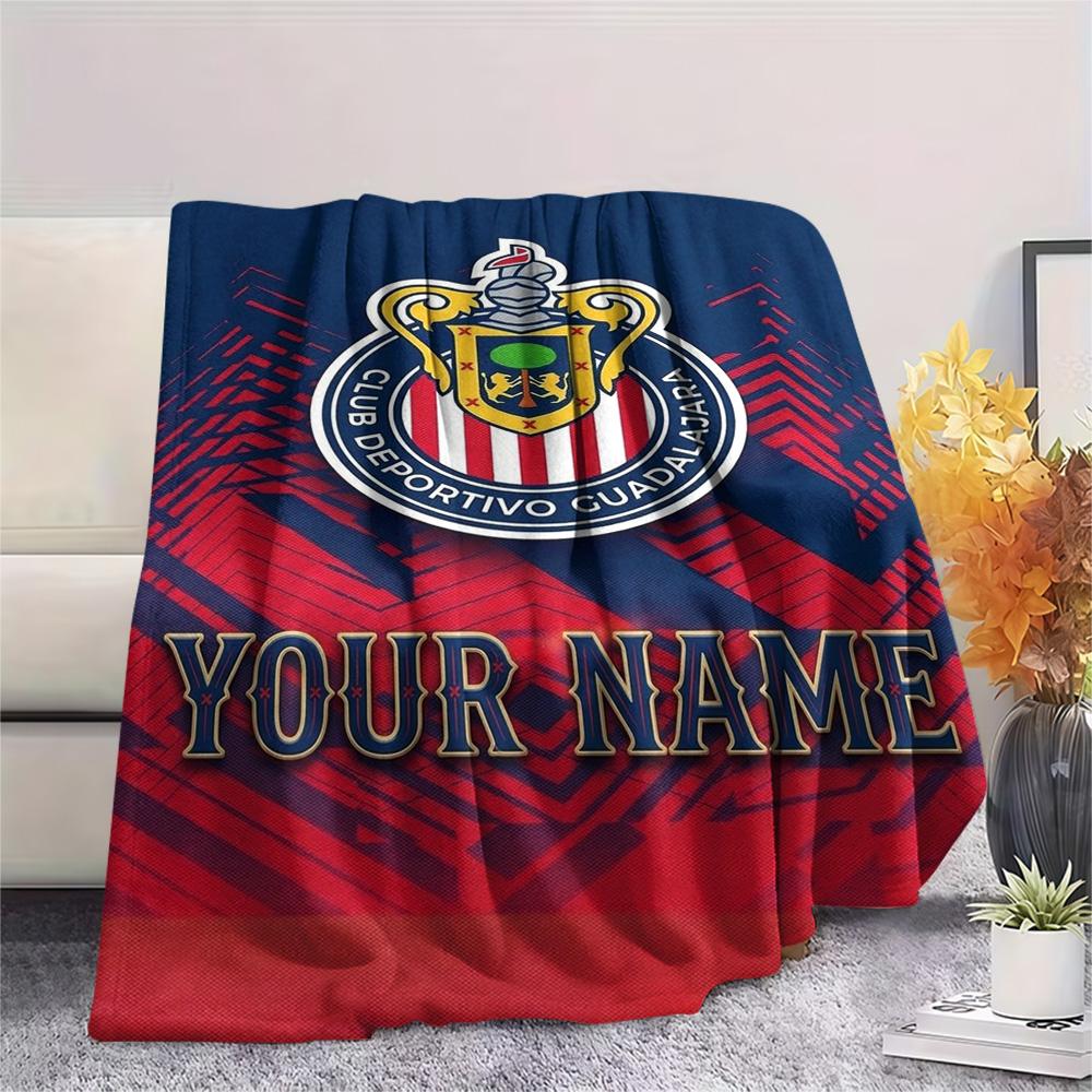 1PC Chivas Crest Fan Gear Custom Name Patterned Flannel Blanket Suitable For All Seasons For Home Decor Warmth And Comfort Gifts Holiday Present