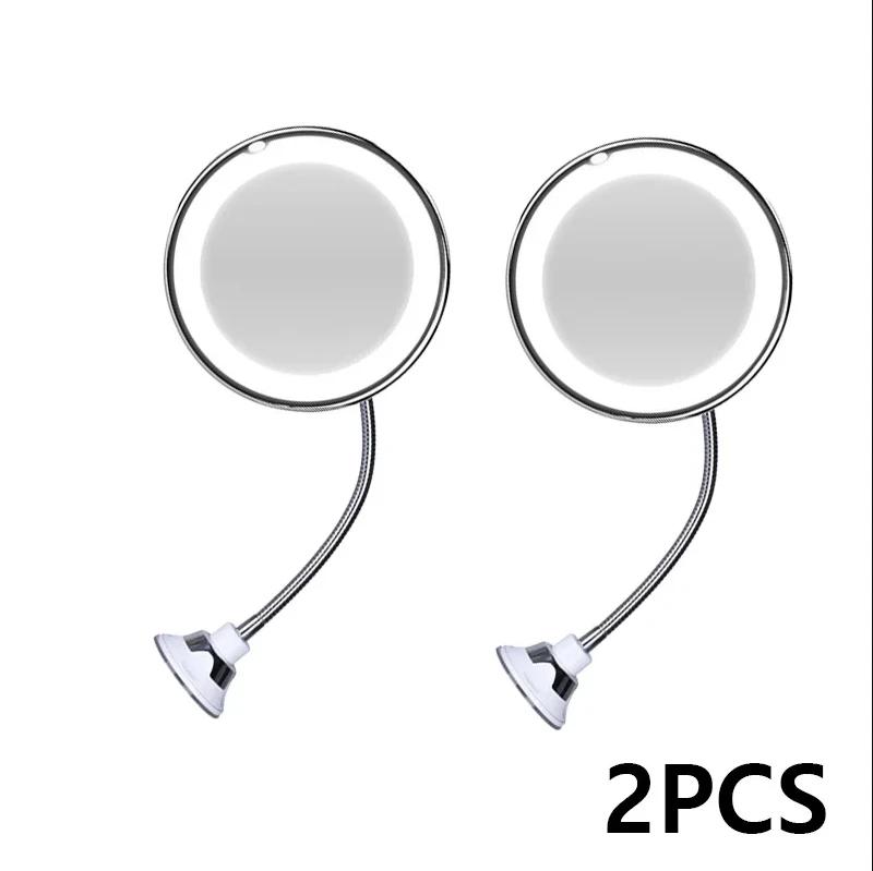 10x Magnifying Makeup Mirror 14 Led Lighted Flexible Mirrors Touch Screen Vanity Mirror Portable Dressing Table Cosmetic Mirrors