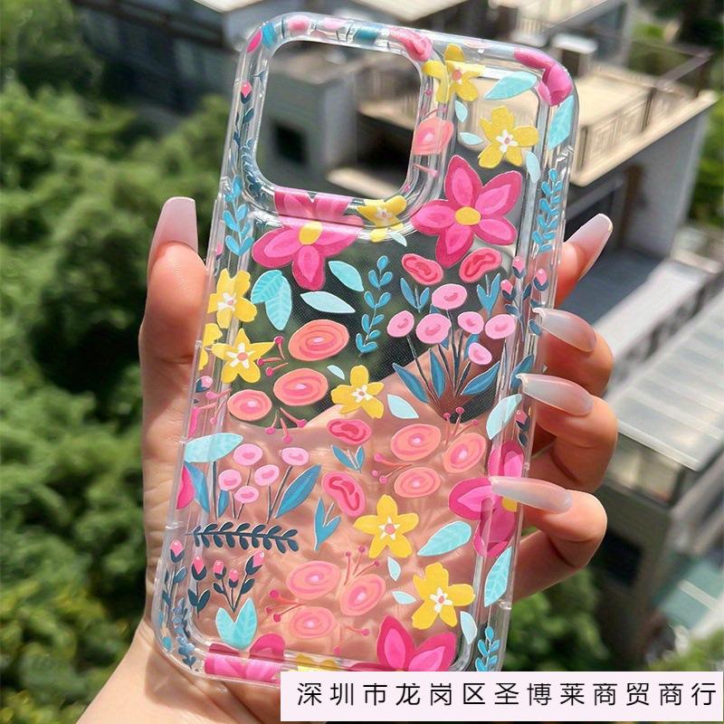 Japan and Korea fresh floral suitable for Apple 15promax mobile phone case iphone13/12pro transparent 11 soft 14