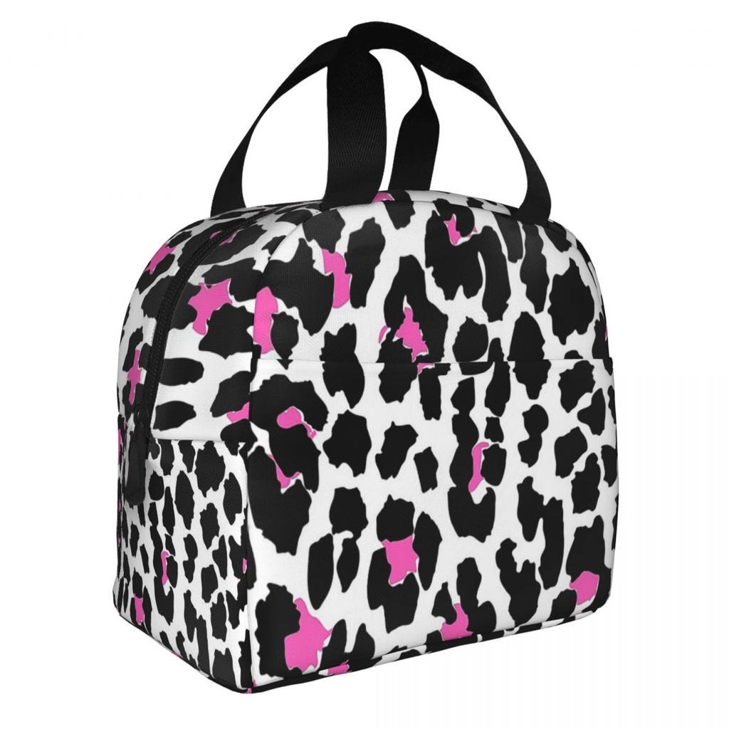 Leopardenmuster Isoliertes Lunchpaket Auslaufsicherer Lunchbehälter Thermotasche Tragetasche Lunchbox Büro Outdoor Lebensmitteltasche