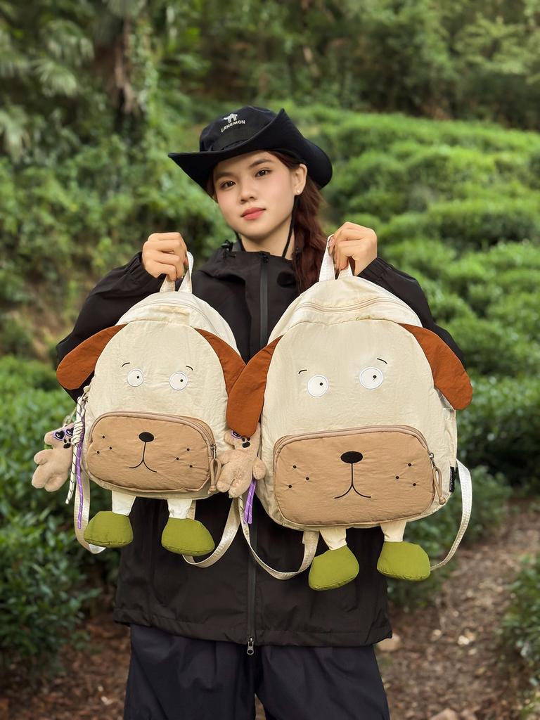 Cartoon Dog Backpack With Nylon For School Travel And Daily Use