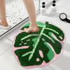 VIKAMA Pink Tropical Leaf Plush Carpet Irregular Shape Bedroom Bathroom Floor Mat Soft And Non-Slip Foot Mat Home Decoration