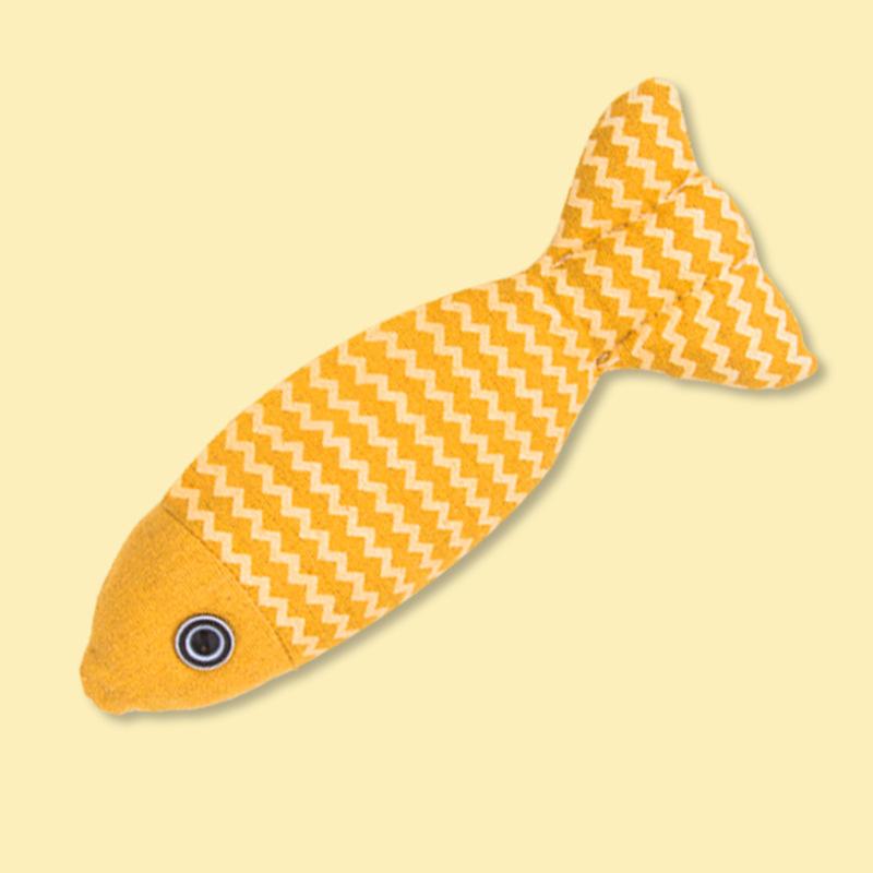 Cat supplies hemp cloth fish cat mint simulation fish cat toys small cats grinding their teeth to relieve boredom cat supplies