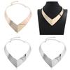 Fashion V Shaped Metal Women Collar Necklace With Geometric Design For Trendy Womens Jewelry