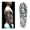 1 Piece Tattoo Sticker Full Flower Arm Fish Peacock Lotus Pattern Temporary Makeup Body Art