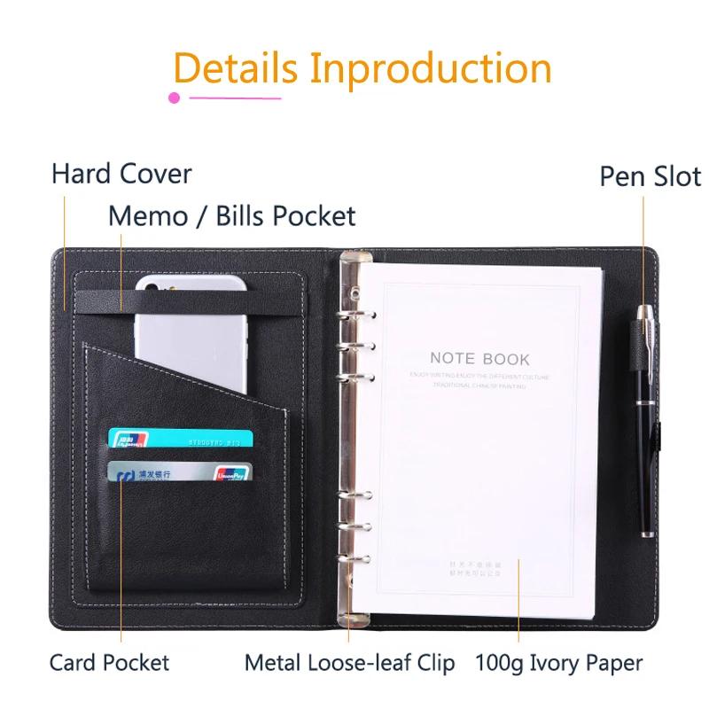 A5 Loose Leaf Rings Planner Binder Notebook Paper Refills Card Phone Organizer Diary Agenda Sketchbook Notepad for Office