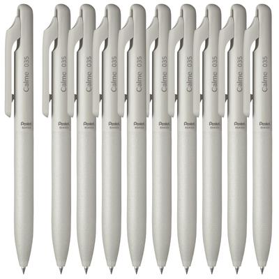 PENTEL Calme Kugelschreiber, Ölbasis, 0,35 mm, Grau, 10er-Pack BXA103N-A (10)