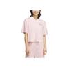Adidas Verbiage Loose Short Sleeve Polo Shirt Women Tops Light-Pink JZ1584