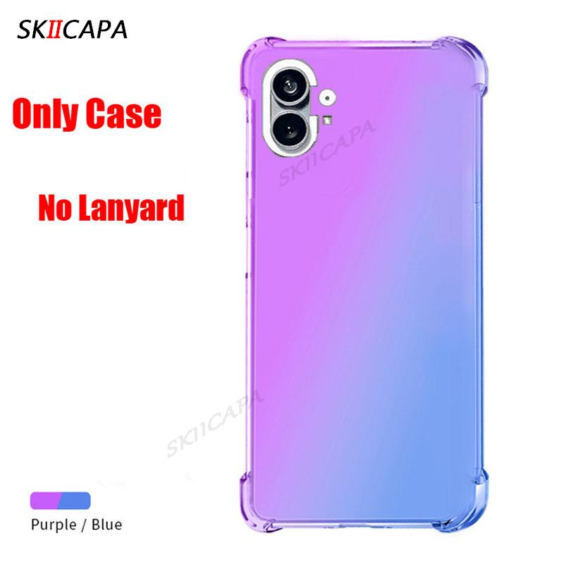

Crossbody Necklace Lanyard Phone Case for Nothing Phone 3a Pro 2a Plus Gradient Soft Silicone Shockproof Cover for Nothingphone1 for nothing phone1