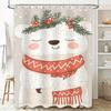 Tuniu Cute Polar Bear Bathroom Shower Curtain Funny Animal Forest Backdrop Waterproof Decor