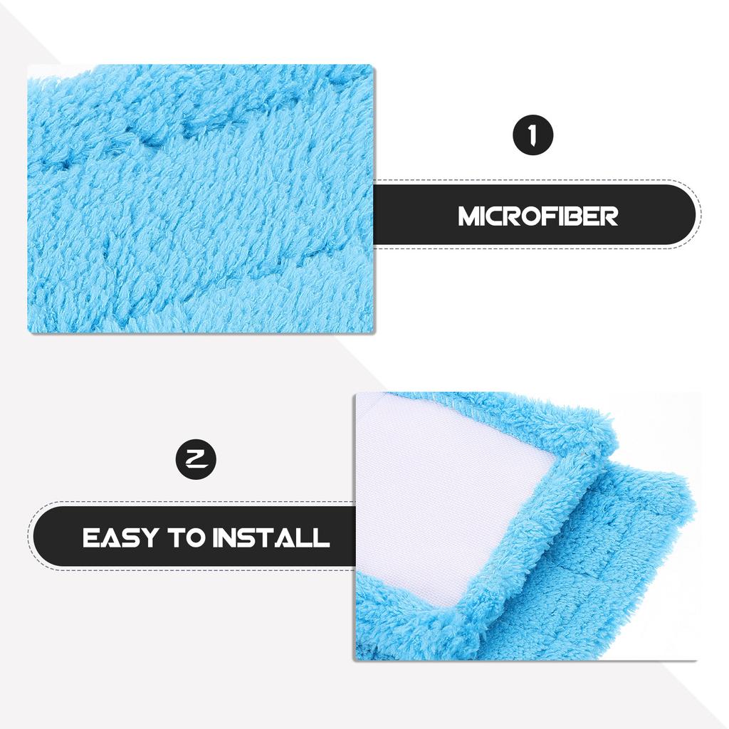 2Pcs Microfiber Mop Head Replacement for Hardwood Tile Marble Floors High Absorption Dust Hair Oil Stain Removal Easy Wash