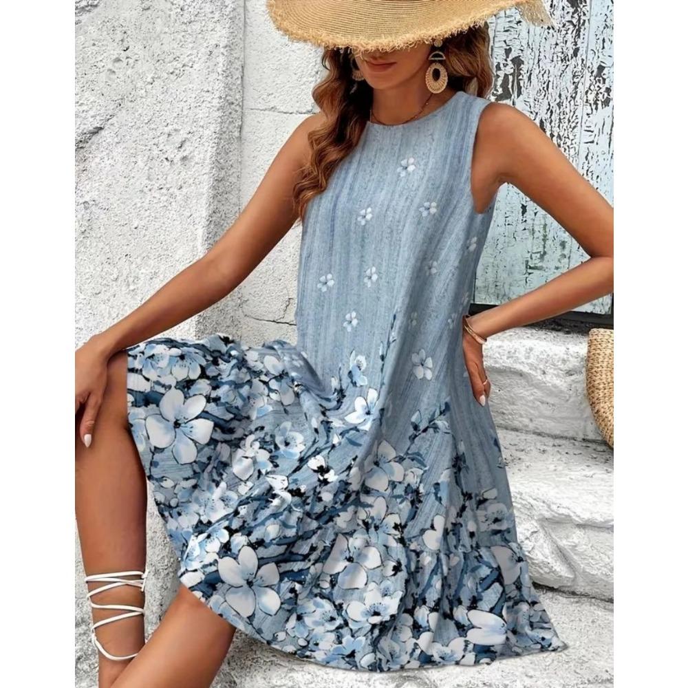Summer Hawaii Scenery 3D Print Beach Dresses Women Loose Party Dress Sleeveless Sundress Casual Flower Tank Short Dresses 2025