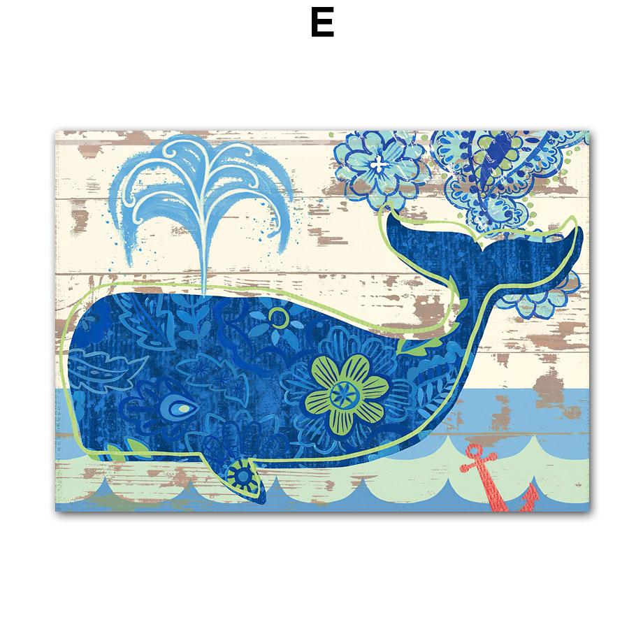 

Черепаха, Кит, гиппокамп, осьминог, морские животные, настенная живопись, холст, живопись, постеры и принты, настенные панно для декора гостиной 30X40 cm No Framed