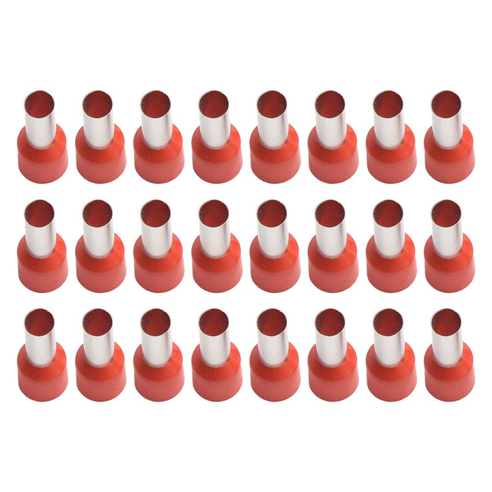 1000 Pieces Wire End Ferrules 10 Mm2 X 12 Mm Length Red Wire End Sleeves VE10-12 Tubular Pre-insulated Terminals Cable Parts