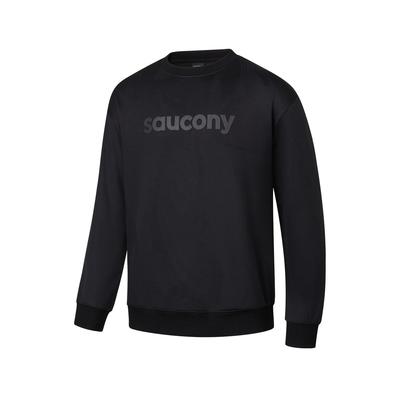 SAUCONY Comfortable Soft Round Neck Letter Long Sleeve Sweatshirt Unisex Sweatshirt SA2250SW12C-BK001