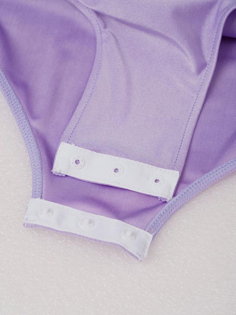 Girls Sparkly Rhinestones Leotard Gymnastics Costume Color Block Sheer Mesh Patchwork Sleeveless Bodysuit